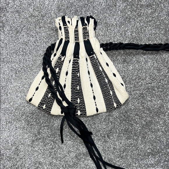 Handbags - Stylish Black and Cream/ Ivory Wristlet